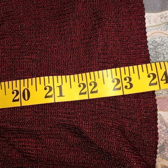 Dave& Johnny 10 Longsleeves Burgundy Sequin Opened Women's Sweater Cardigan - Picture 7 of 8